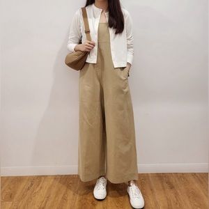 Uniqlo Linen Blend Wide-Leg Jumpsuit Size XL NWT